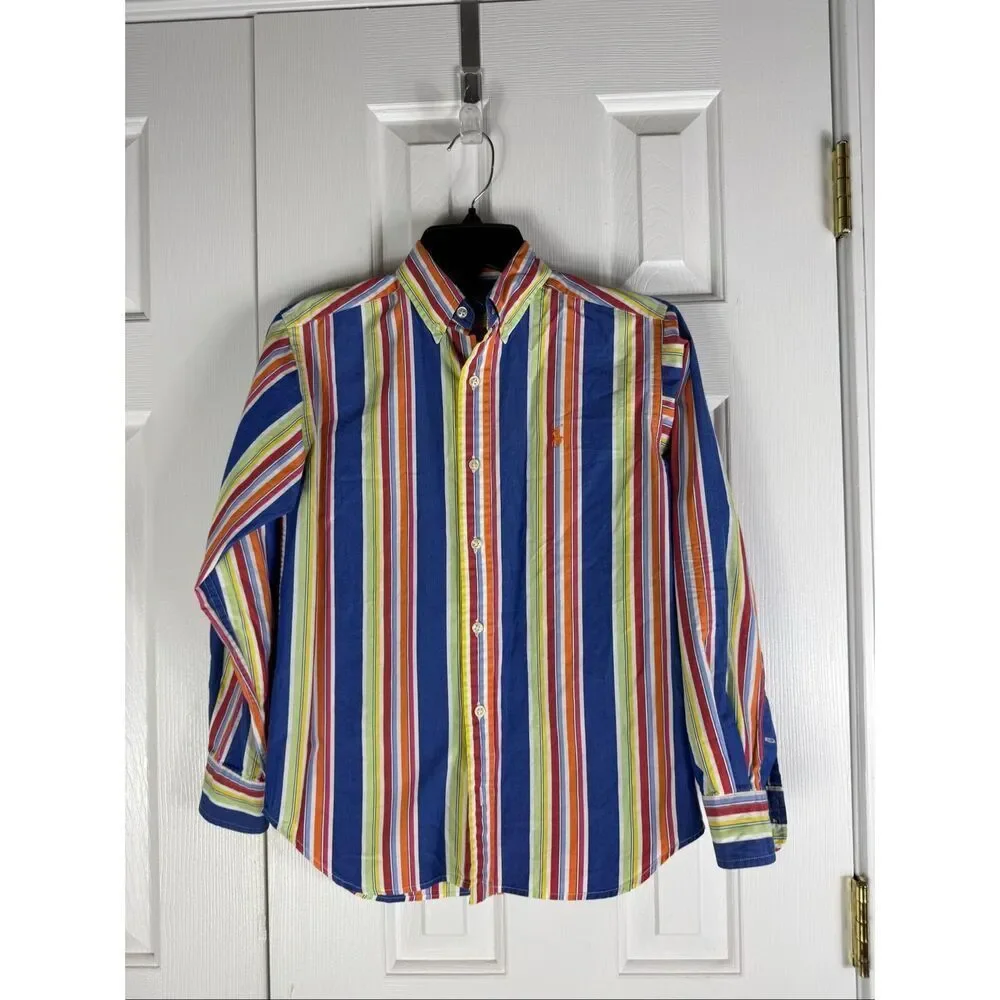 Ralph Lauren Boys Button Front Shirt Size M 12/14